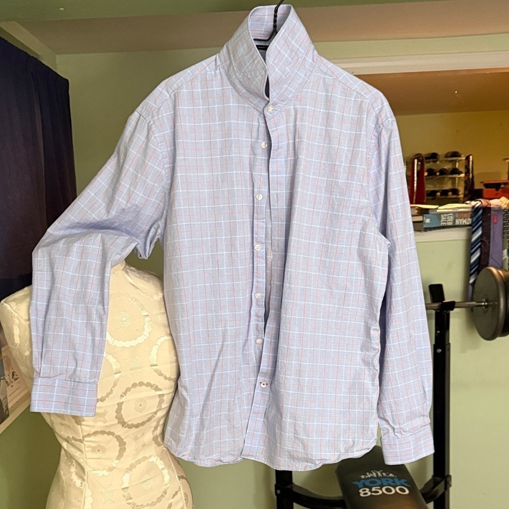 Tommy Hilfiger, Men's Blue Checkered Shirt - Picture 1 of 5